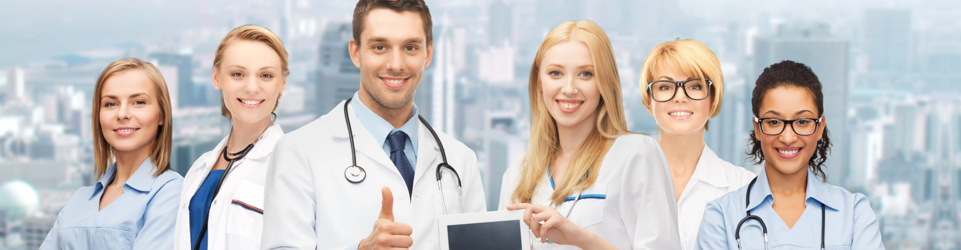 group of nurses with stethoscope